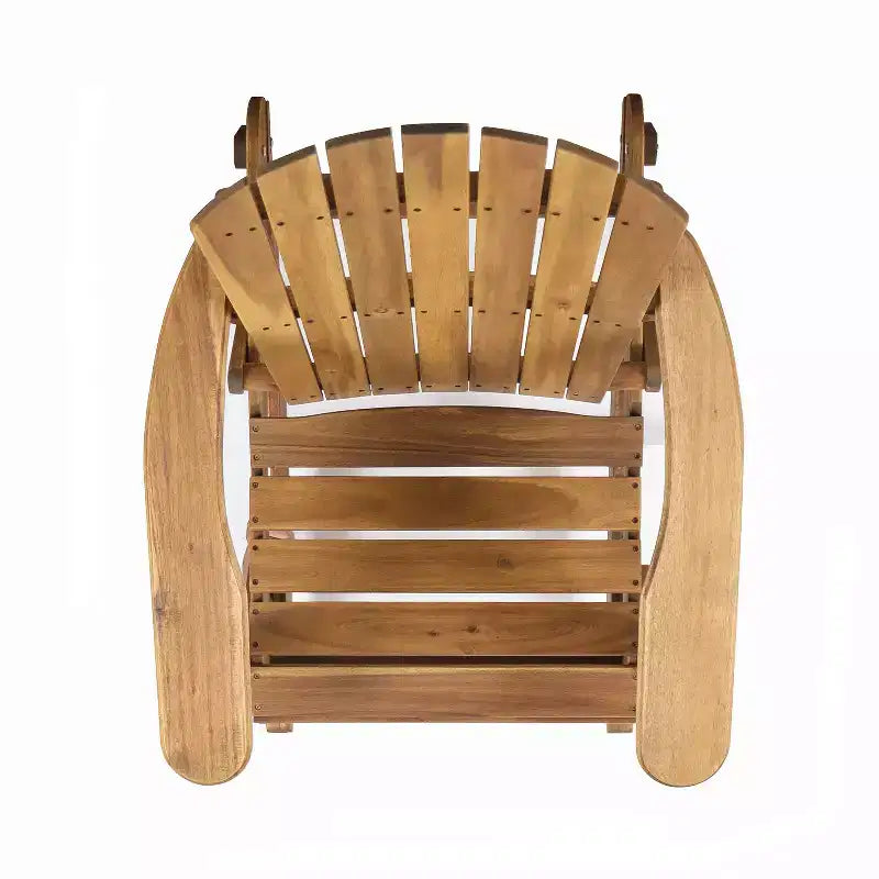 Okak Rustic Adirondack Rocking Chair Premium Acacia Accent Chairs,1 Pc,Outdoor Lazy Chair for Porch,Backyard&Garden,Natural