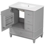 30 Bathroom Vanity Sink Combo, Bathroom storage Cabinet with Drawers and Shelf, Single Sink Bathroom Vanity
