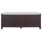 Whisen Rustic Wood Storage Bench, Entryway Shoe Bench with Removable Cushion, Adjustable Shelves