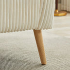 Corduroy Fabric Upholstered 2-Seat Sofa with Wooden Walnut Legs