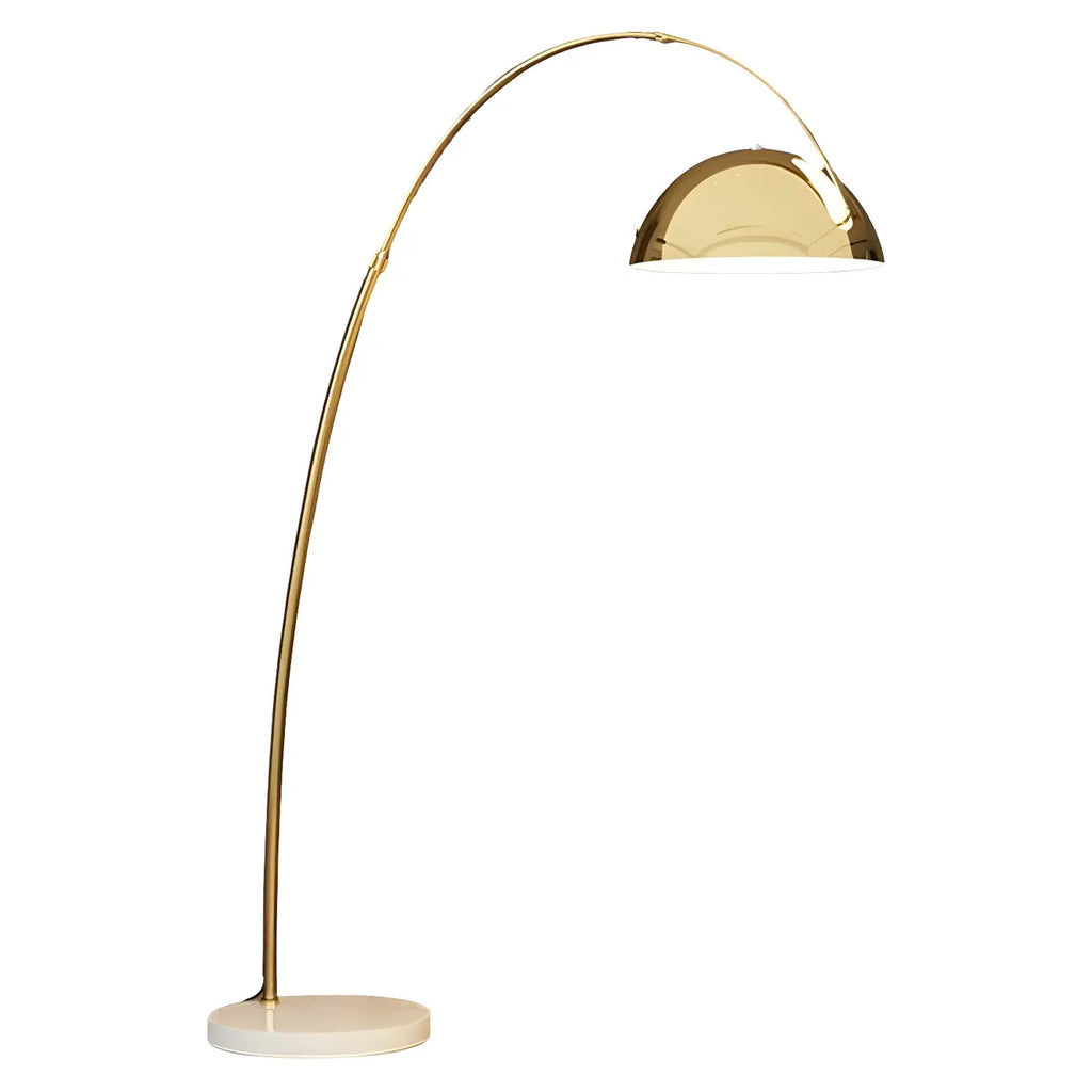 Black Adjustable Dome Shade Arc Metal Floor Lamp