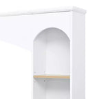 Whisen 91 Media Console, Arched Entertainment Center Wall Unit, Farmhouse TV Stand with Bookshelf, Wood Grain for TVs Up to 70