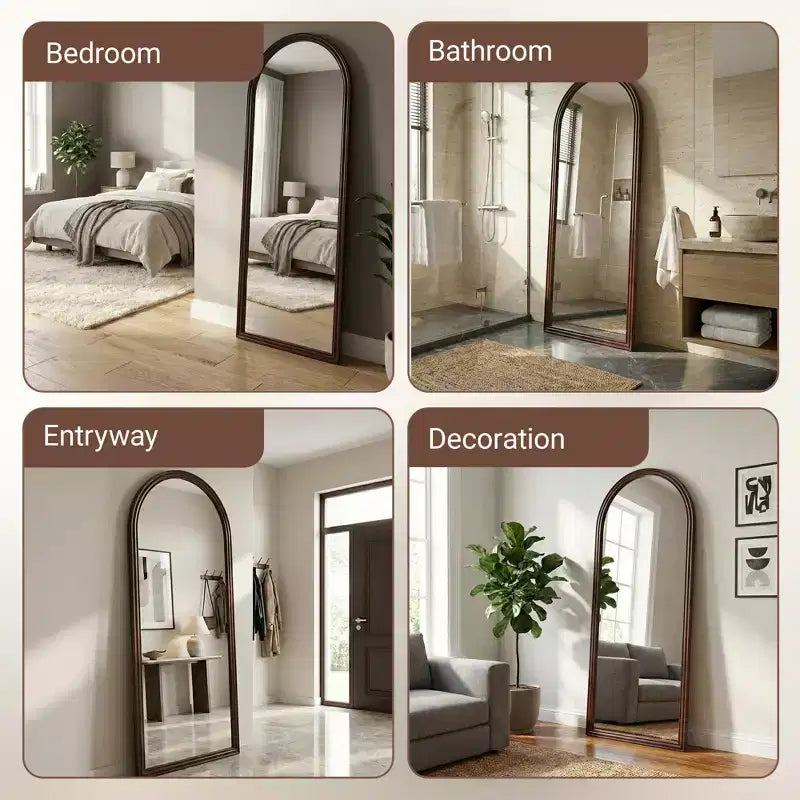 Dovelina 71H x 31W Arch Full Length Mirror Decorative Leaning Mirror Modern Wall Bathroom Mirror for Living Room Dining Room Entryway Bedroom