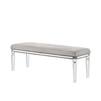 Ensemble de chambre à coucher 6 pièces en panneau rembourré gris Evonne avec éclairage DEL