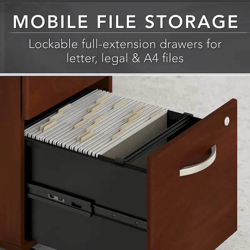 72 Office Desk with Hutch & 3-Drawer Mobile File Cabinet