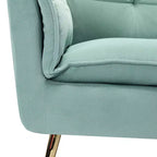 Set of 2 Jonat Contemporary Velvet Wooden Upholstered Armchair with Metal Legs for Bedroom and Living Room| ART OF LIVING DESIGNS