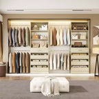 Besiost Closet System with 8 Wooden Drawers and 4 Hanging Rods