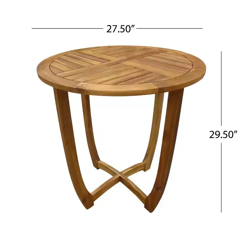 Christopher Knight Home Rohan Modern 3 Piece Acacia Patio Dining Chairs with Natural Wicker and Bistro Table