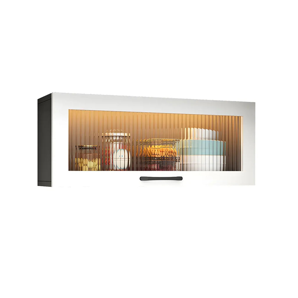 Kitchen White Wood Wall-Mounted Storage China Cabinets