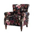 Araceli Traditional Wooden Upholstered Floral Armchair with Wingback and Nailhead Trim| ART OF LIVING DESIGNS
