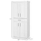 Modern Kitchen Pantry Freestanding Cabinet Cupboard with Doors and Drawer, Adjustable Shelving
