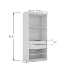 Set of 2 Mulberry 2.0 Wardrobe Closet White - Manhattan Comfort: Bedroom Storage, Hanging Rods, Modern Design