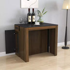 CLIHOME Modern Multifunctional Extendable Dining Table with Outlet, Space Saving Expanding Table with Storage