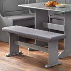 Buylateral 3pc Polly Farmhouse Upholstered Solid Wood Breakfast Nook Dining Set