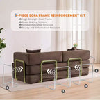 Modern 79 Corduroy Futon Sofa Bed for Small Spaces, 5-in-1 Convertible Sleeper Couch with Removable Armrests & Pillows