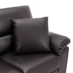 Ensemble de canapés et fauteuils de salon 6 places en similicuir avec oreillers, chocolat noir - Morden Fort