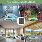 Wide-Narrow A Louvered Black Galvanized Steel Room Divider, 72x35x16, 6- Double-Sided Home Screen