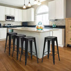 Costway Set of 4 Metal Bar Stools 30'' Bar Height Barstools Industrial W/ Low Back Steel