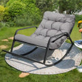 Fauteuil à bascule extérieur extra-large confortable FINCATI, fauteuil à bascule relaxant d'intérieur Papasan de 204 kg pour toutes les saisons
