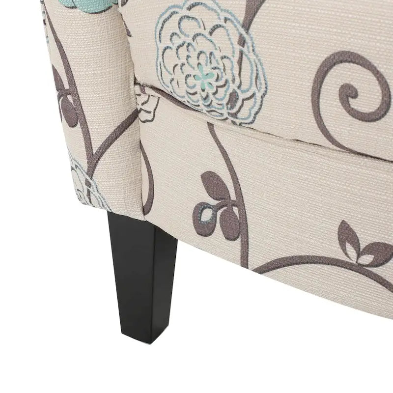 Modern Retro 30.25 High Back Upholstered Arm Chair with Wood Legs for Living Room