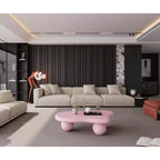 Pink Cloud-Shape Coffee Table with Ball Legs, 1-Person