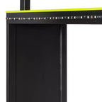 L-Shaped Gaming Loft Bed with Desks, Double Twin Loft Beds with LED Lights, USB Ports, Storage Bookshelves, Wood Corner Loft Bed for 2