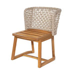 Christopher Knight Home Rohan Modern 3 Piece Acacia Patio Dining Chairs with Natural Wicker and Bistro Table