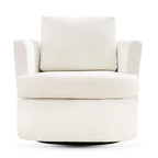 Modern Chenille Upholstered Swivel Accent Barrel Chair Set Modern Swivel Armchair for Living Room