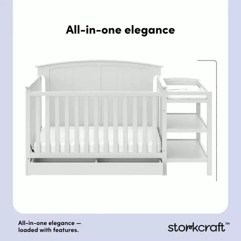 Storkcraft Steveston 5-in-1 Convertible Crib and Changer with Drawer