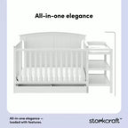 Storkcraft Steveston 5-in-1 Convertible Crib and Changer with Drawer
