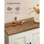 VASAGLE LIRY Collection - Farmhouse Storage Cabinet, Bathroom Floor Cabinet with Barn Doors, Freestanding Kitchen Pantry, Adjustable Shelves