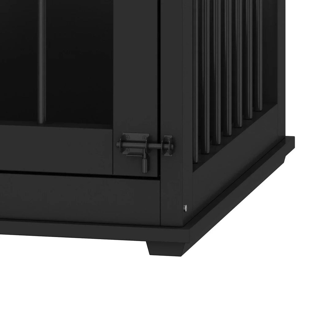 Grand meuble de caisse d'angle pour 2 chiens, cage pour chien en forme de L - 58,7X41,1