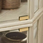 Corner Curio Cabinet with Glass Doors and Shelves, Corner Display Case for Living Room