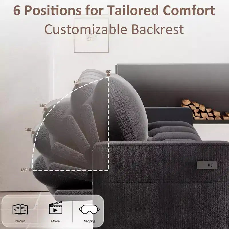Canapé-lit convertible, canapé-lit en forme de L de 81 po avec méridienne de rangement réversible/port USB/poche latérale/assemblage sans outils, velours côtelé beige