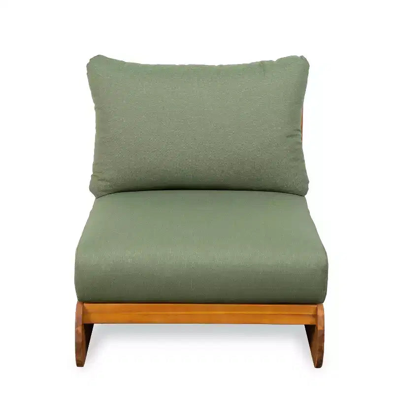 Christopher Knight Home Tavriel Mid-Century Modern Patio Acacia Wood 5-Seater Seating Set with Thick Cushions, Table Not Included