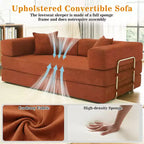 Dyonery 78Folding Sofa Bed Convertable Corduroy Couch King Size Floor Sleeper 4-in-1 DIY Combination Modular Sofa Fold Out Comfy sofa.
