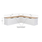 Backless Corner Nook Dining Bench - Natural and White
