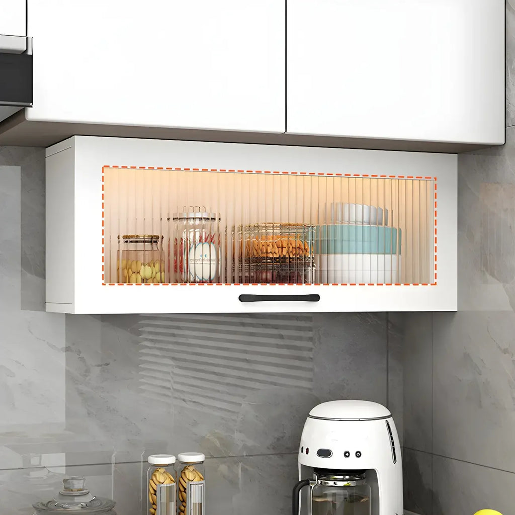 Kitchen White Wood Wall-Mounted Storage China Cabinets