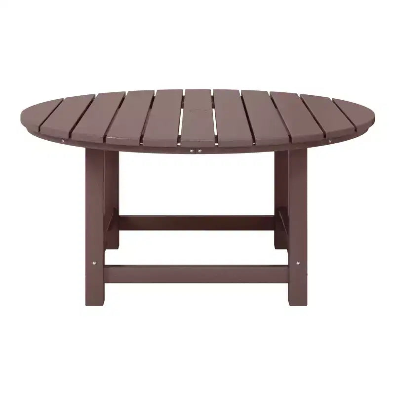 WestinTrends Dylan 5-Piece Outdoor Patio HDPE Adirondack Chair With Round Coffee Table Conversation Set