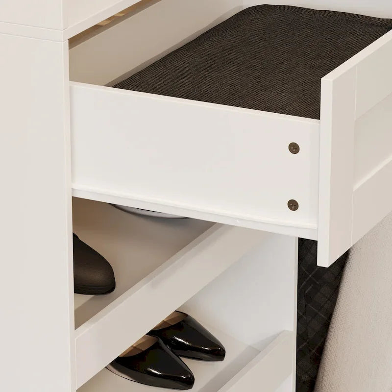 Corner Wardrobe Closet with 2 Hanging Rods, Pants Rack, and Shoe Storage Organizer Armoires