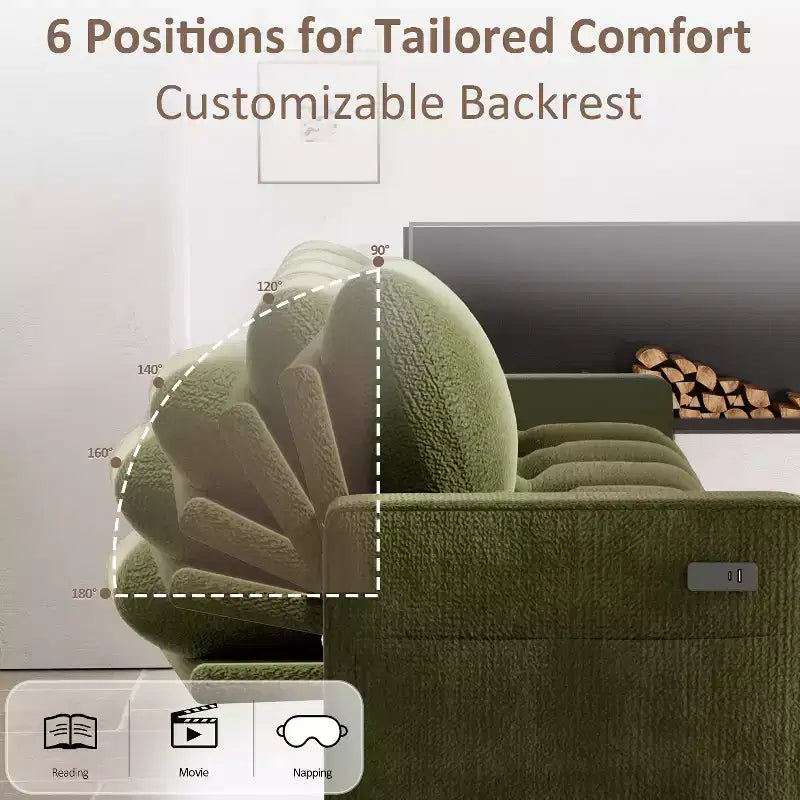 Canapé-lit convertible, canapé-lit en forme de L de 81 po avec méridienne de rangement réversible/port USB/poche latérale/assemblage sans outils, velours côtelé beige