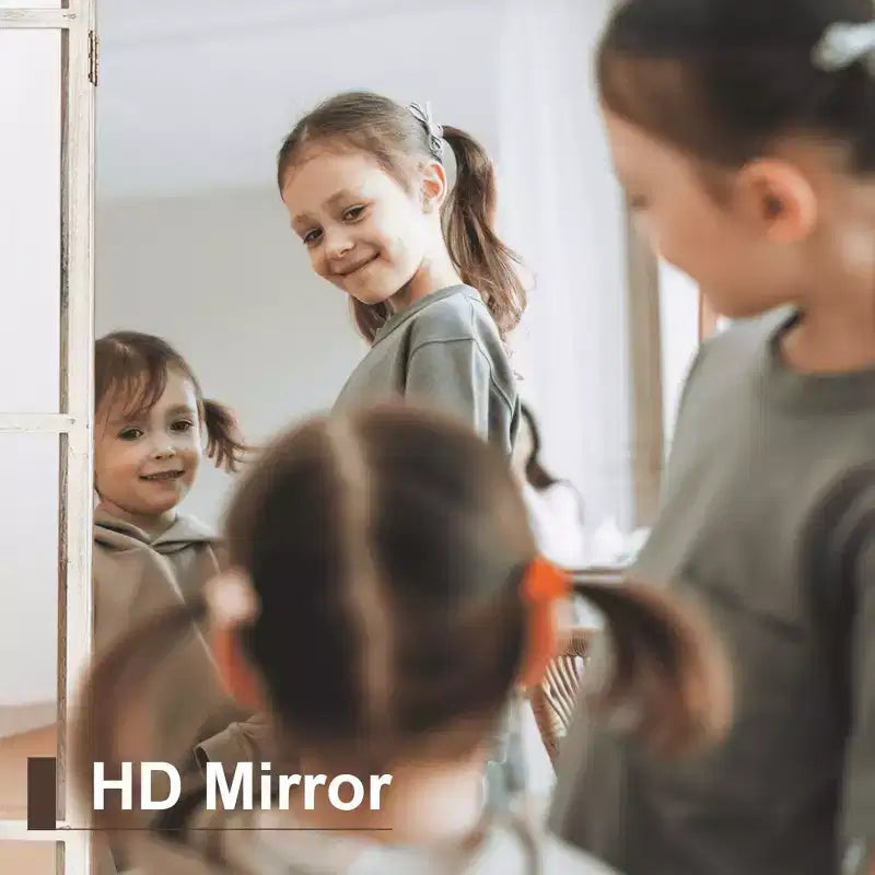 Full-Length Wall Mirror, Solid Wood Grid Arch Design, Openable, No Stand