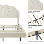 2-Pieces Bedroom Sets Full LED Platform Bed with Storage Ottoman