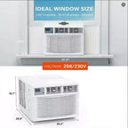 23,200 BTU Smart Window AC Heat Pump - 7-in-1 White Unit (1 Pack) for Large Rooms up to 950 Sq.Ft | WiFi/Alexa Enabled, 208/230V