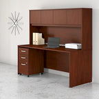 72 Office Desk with Hutch & 3-Drawer Mobile File Cabinet
