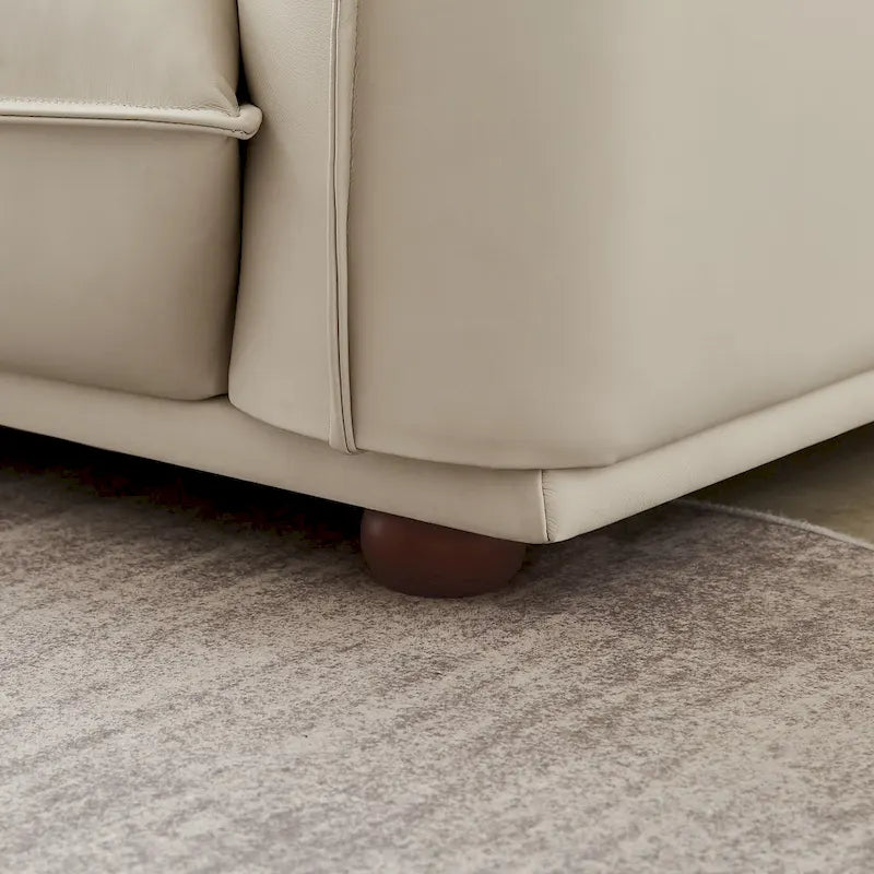Canapé Manar en cuir véritable, luxe moderne du milieu du siècle