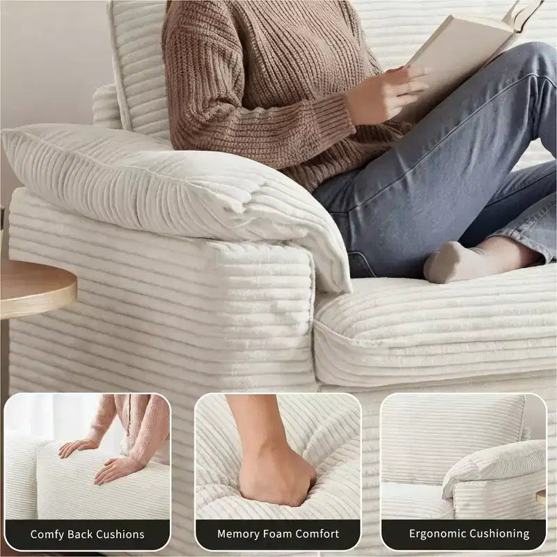 Dyonery 86 Cloud Loveseat Sofa, Deep Seat & Wide Armrest Pillows, Sturdy Frame, Breathable Ergonomic Design