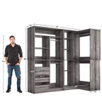 Besiost Set of 2 Corner Closet System with Tower Shelves, Freestanding Closet Organizer with Drawers