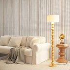 Decorative Modern Stacked Ball Floor Lamp with Fabric Shade
