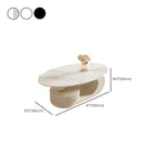 Modern White Stone Top Coffee Table with Scratch Resistant